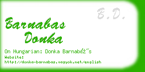 barnabas donka business card